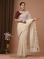 Pure Viscose Georgette Saree with Sequins Butti Work