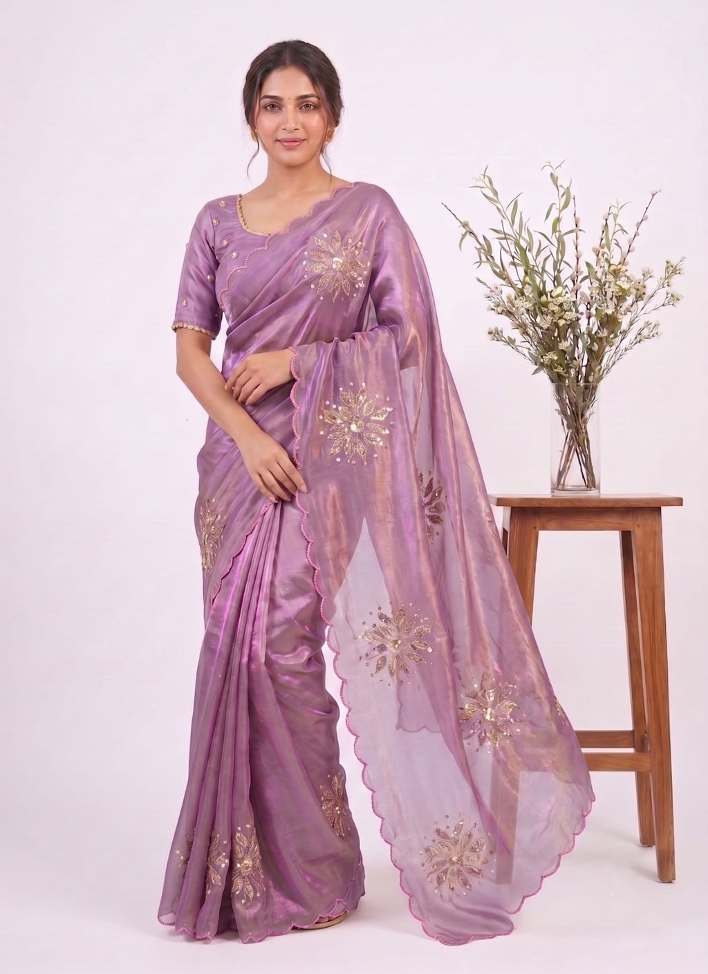 Festive Fandy Satin Saree with Designer Blouse