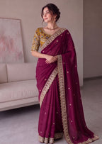 Rangoli Silk Embroidered Saree with Designer Stitched Blouse