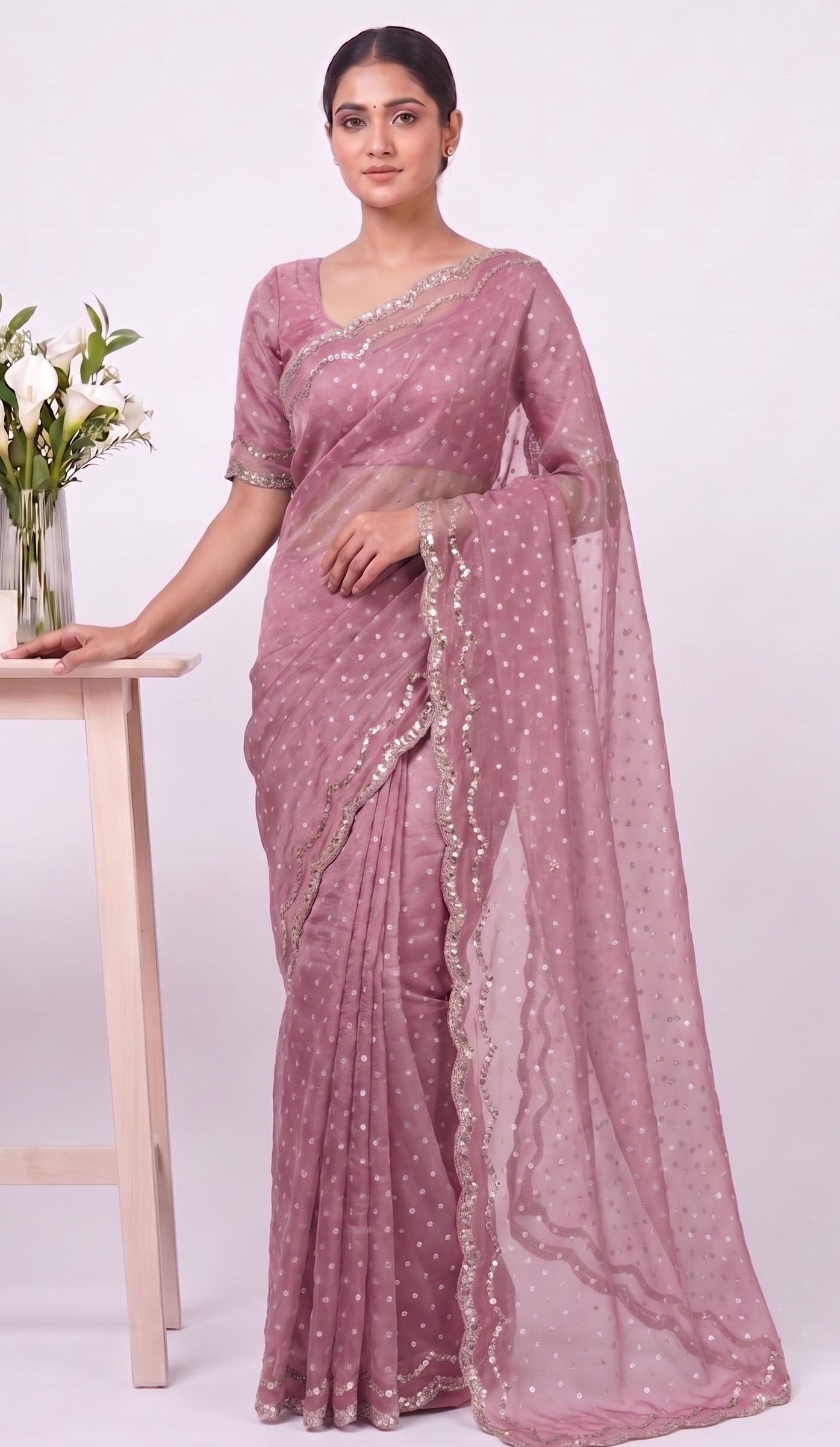 Elegant Designer Butti Silk Saree with Fancy Border