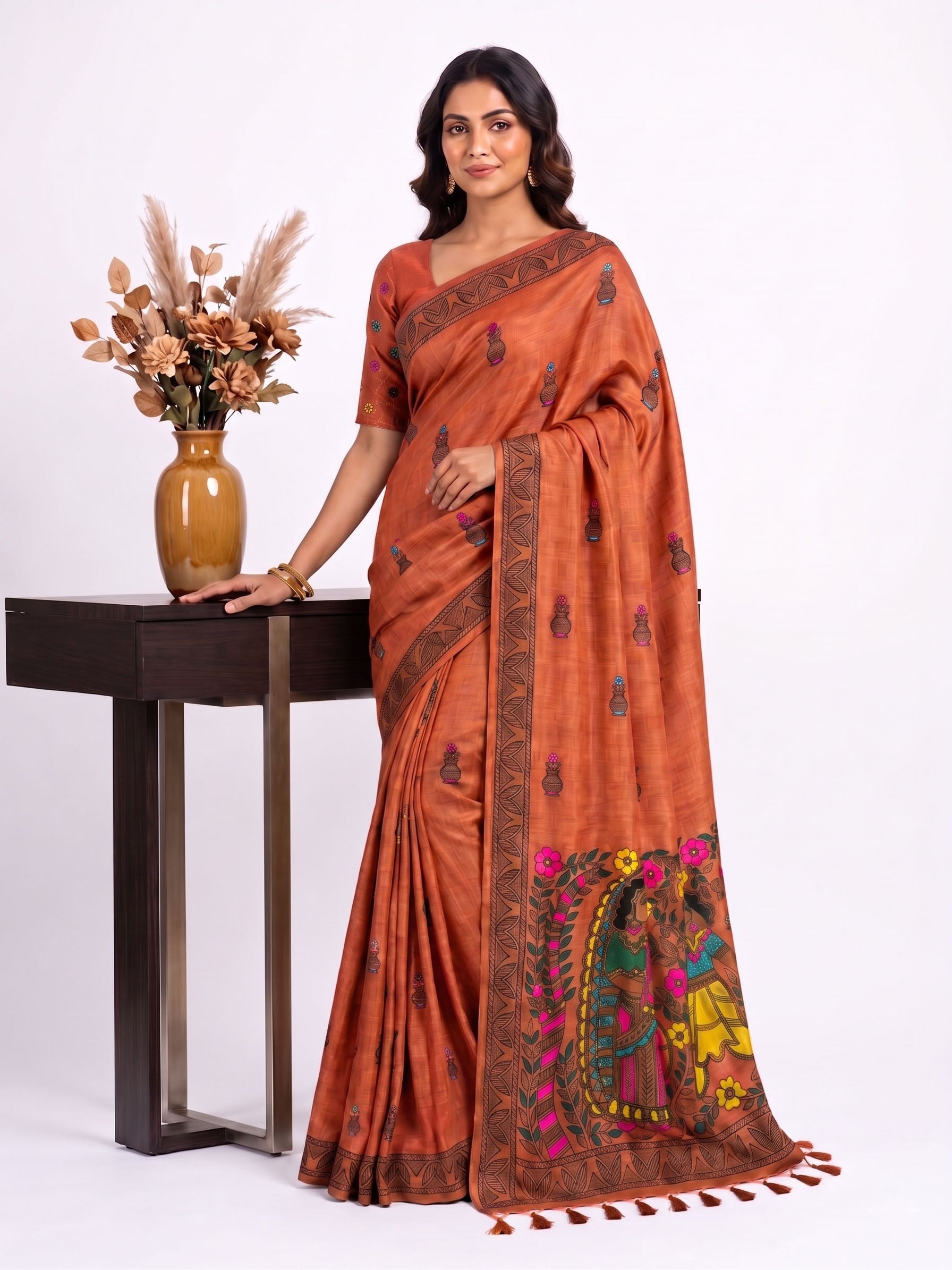 Premium Soft Cotton Saree with Colourful Kalamkari Pallu