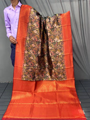 Fantastic Silk Multi With Orange Color Saree