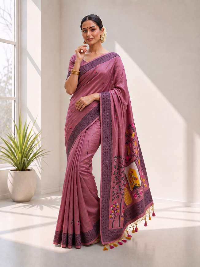Premium Soft Jamdani Cotton Saree with 3D Peacock Weaving Pallu