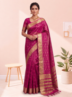 Golden Butti Khadi Shimmer Saree