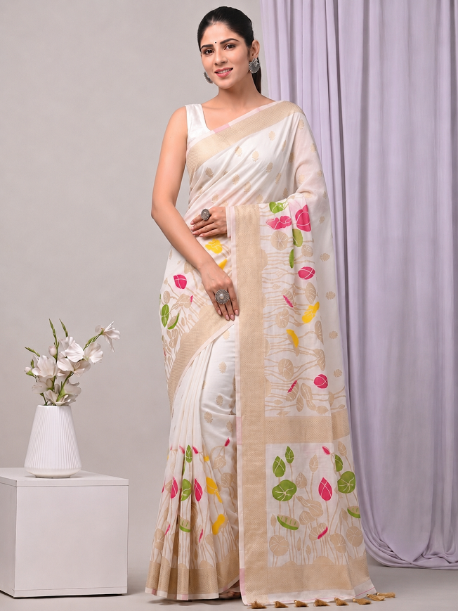 Hand Dyed Nylon Kadi Crepe Georgette Saree