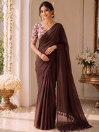 Handloom Khadi Cotton Saree with Magic Blouse