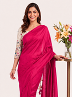Classic Cotton Weave Saree With Stitched Blouse
