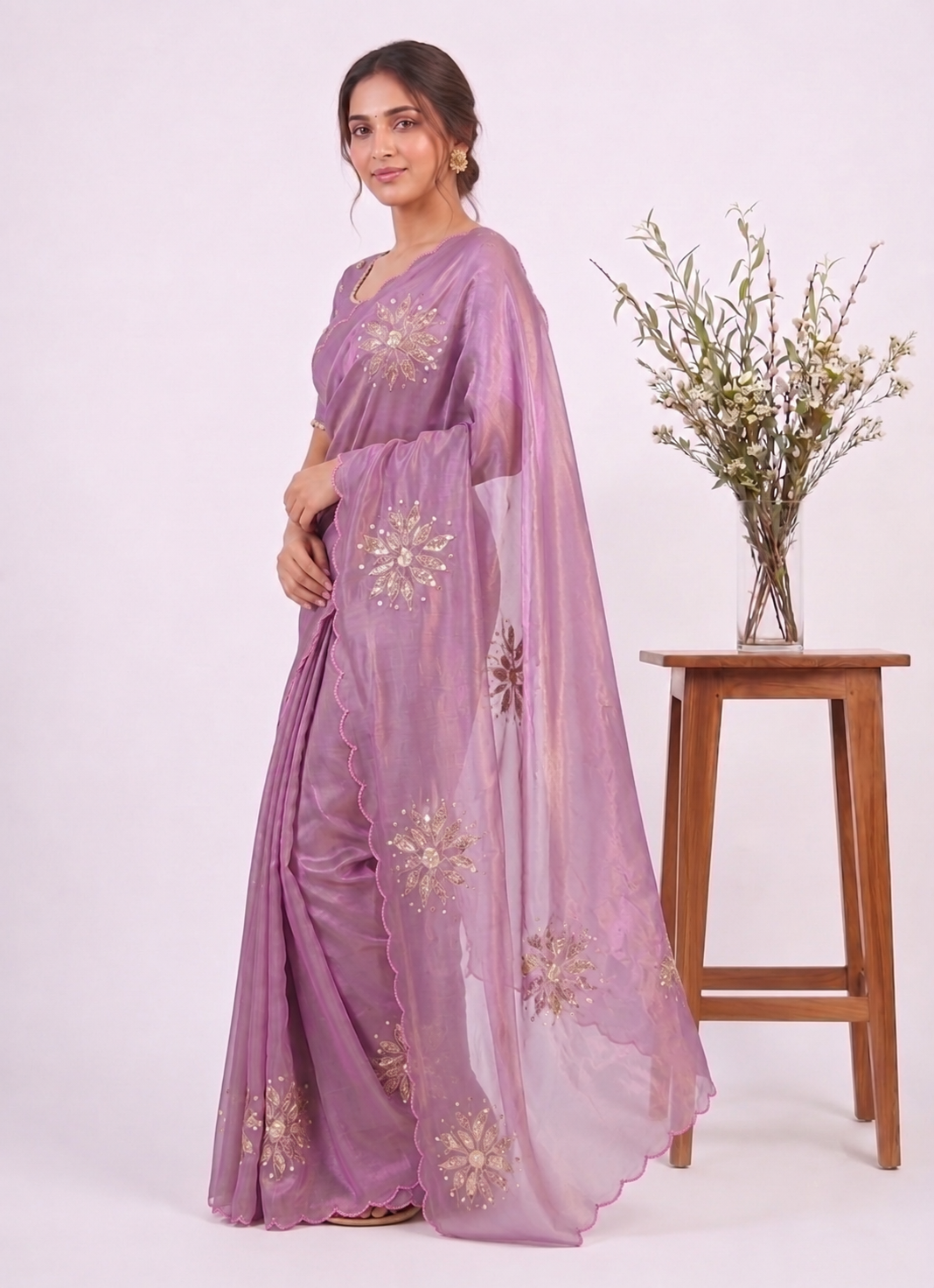 Festive Fandy Satin Saree with Designer Blouse