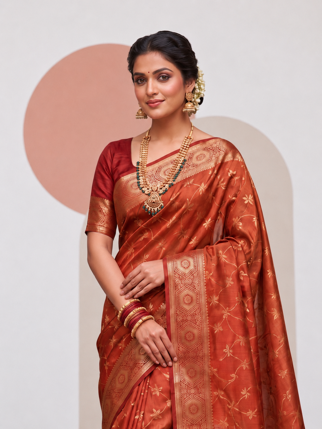 Traditional Weaving Satin Saree