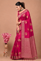 Perot Design Nylon Kadi Crepe Georgette Saree