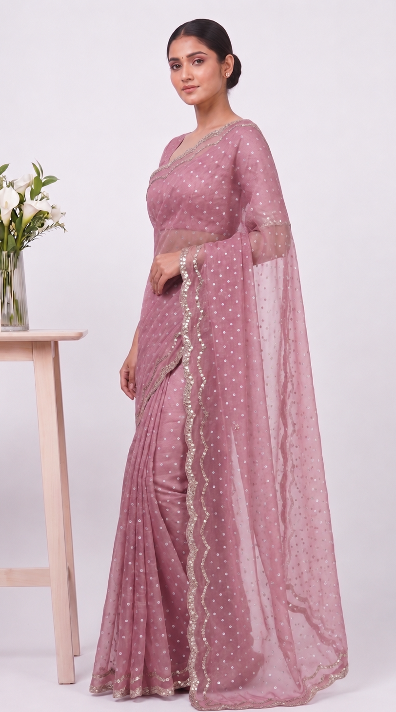 Elegant Designer Butti Silk Saree with Fancy Border