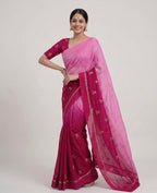 Viscose Khadi Silk Saree with Jacquard Leaf Design