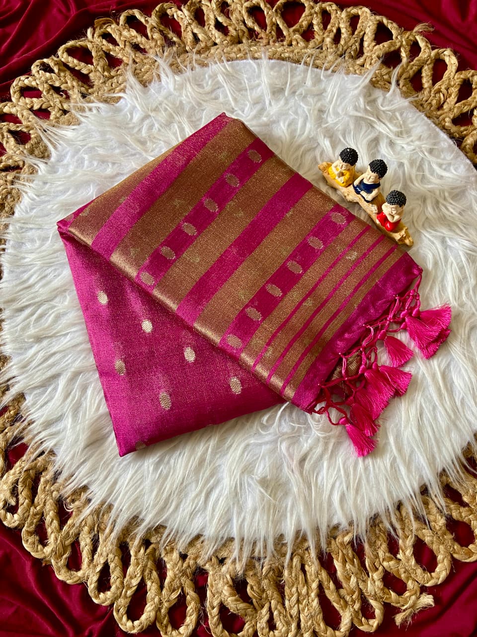 Golden Butti Khadi Shimmer Saree