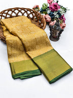 Golden Flower Zari Weaving Designer Saree
