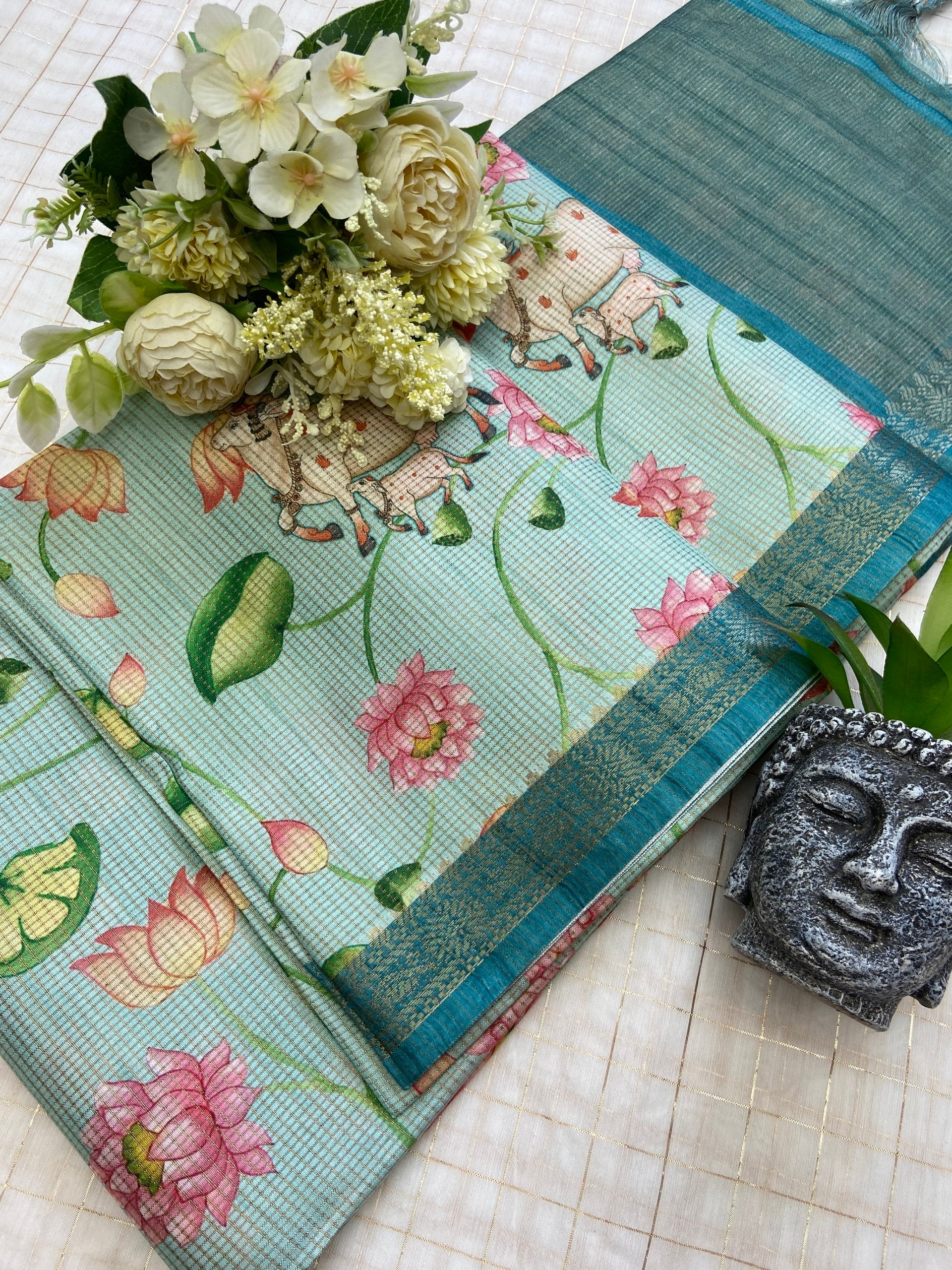 Soft Tussar Silk Digital Print Saree