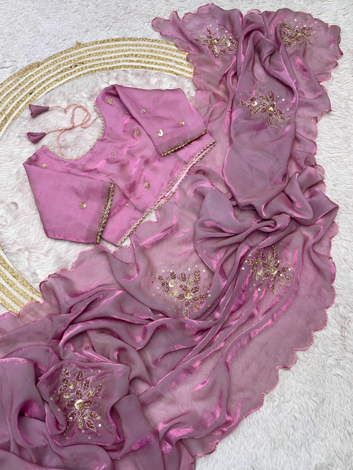 Festive Fandy Satin Saree with Designer Blouse
