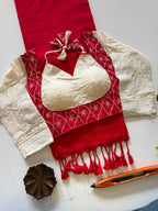 Classic Khadi Cotton Saree with Chikankari Blouse
