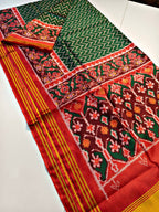 Handloom Silk Patola Saree with Lagadi Patta Border