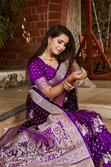 Pretty Kanjivaram Wine Color Saree