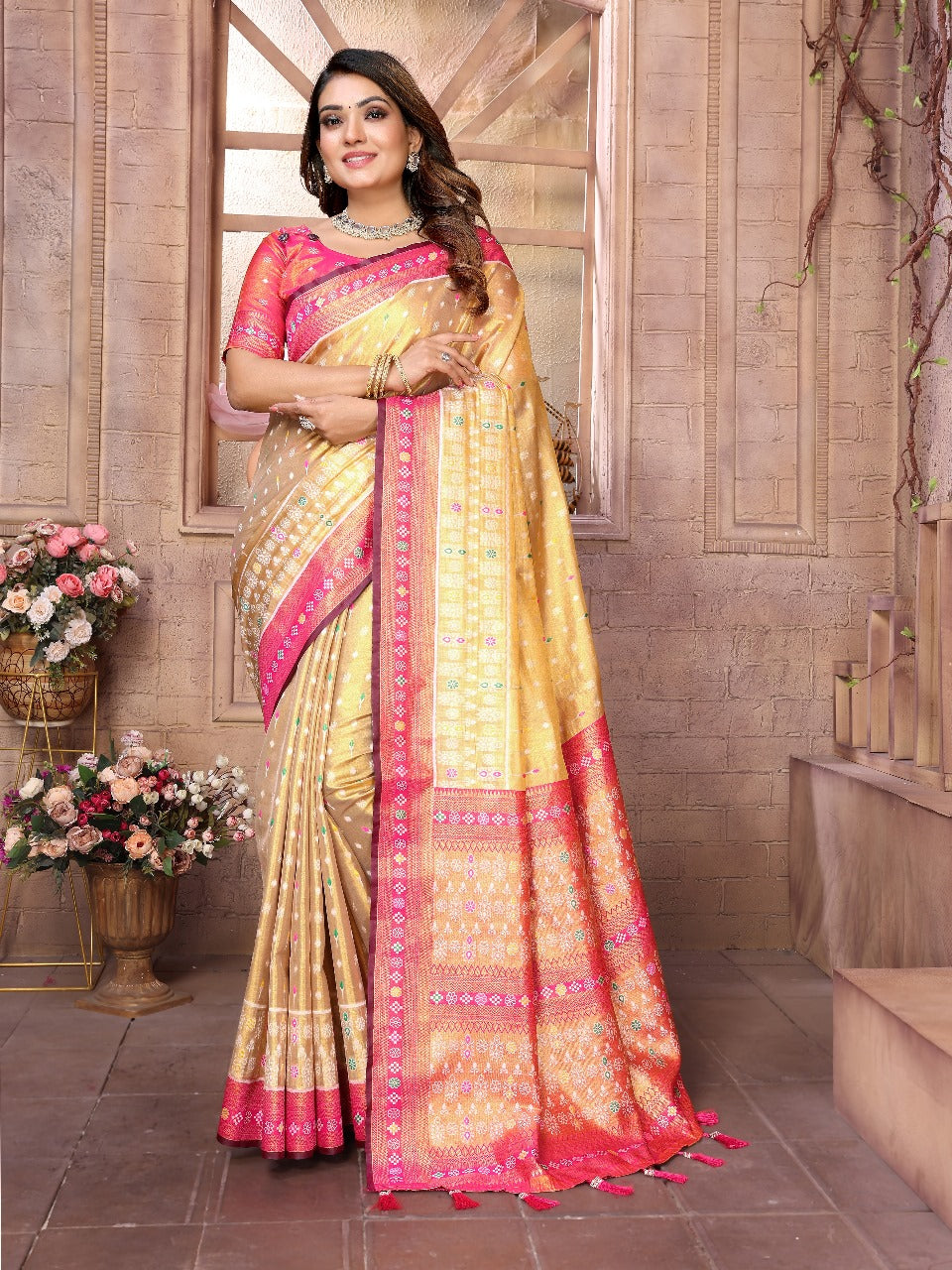 Preferable Banarasi Tissue Silk Mustard Color Saree