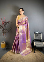 Banarasi Soft Tissue Silk Saree with Copper Zari Weaving
