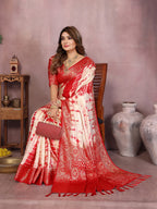 Broad Zari Weaving Border Sibori Design Saree