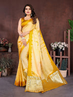Lagdi Patta Pallu Soft Satin Silk Sibori Saree