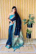 Paithani Soft Silk Saree with Butta Design