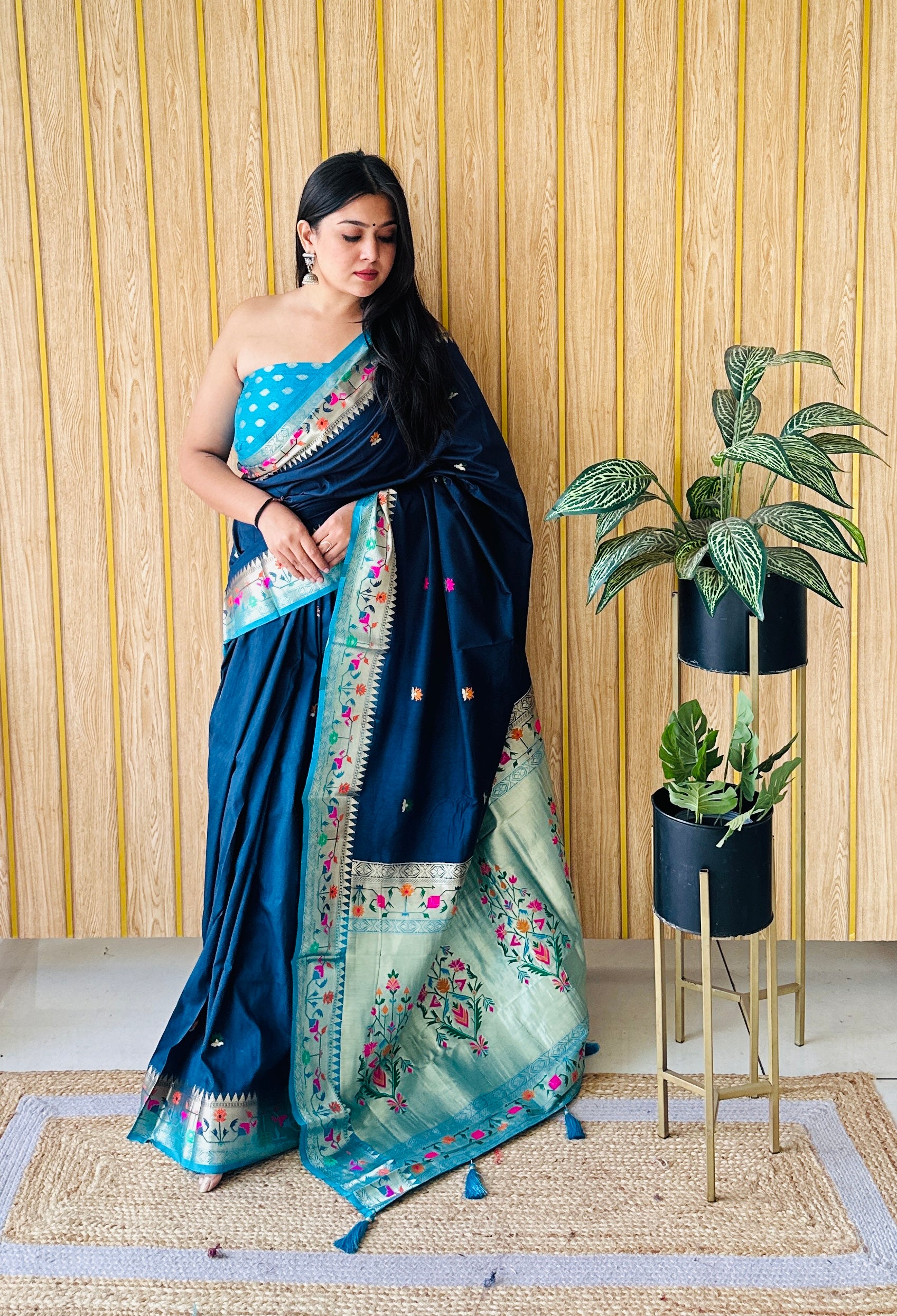 Paithani Soft Silk Saree with Butta Design