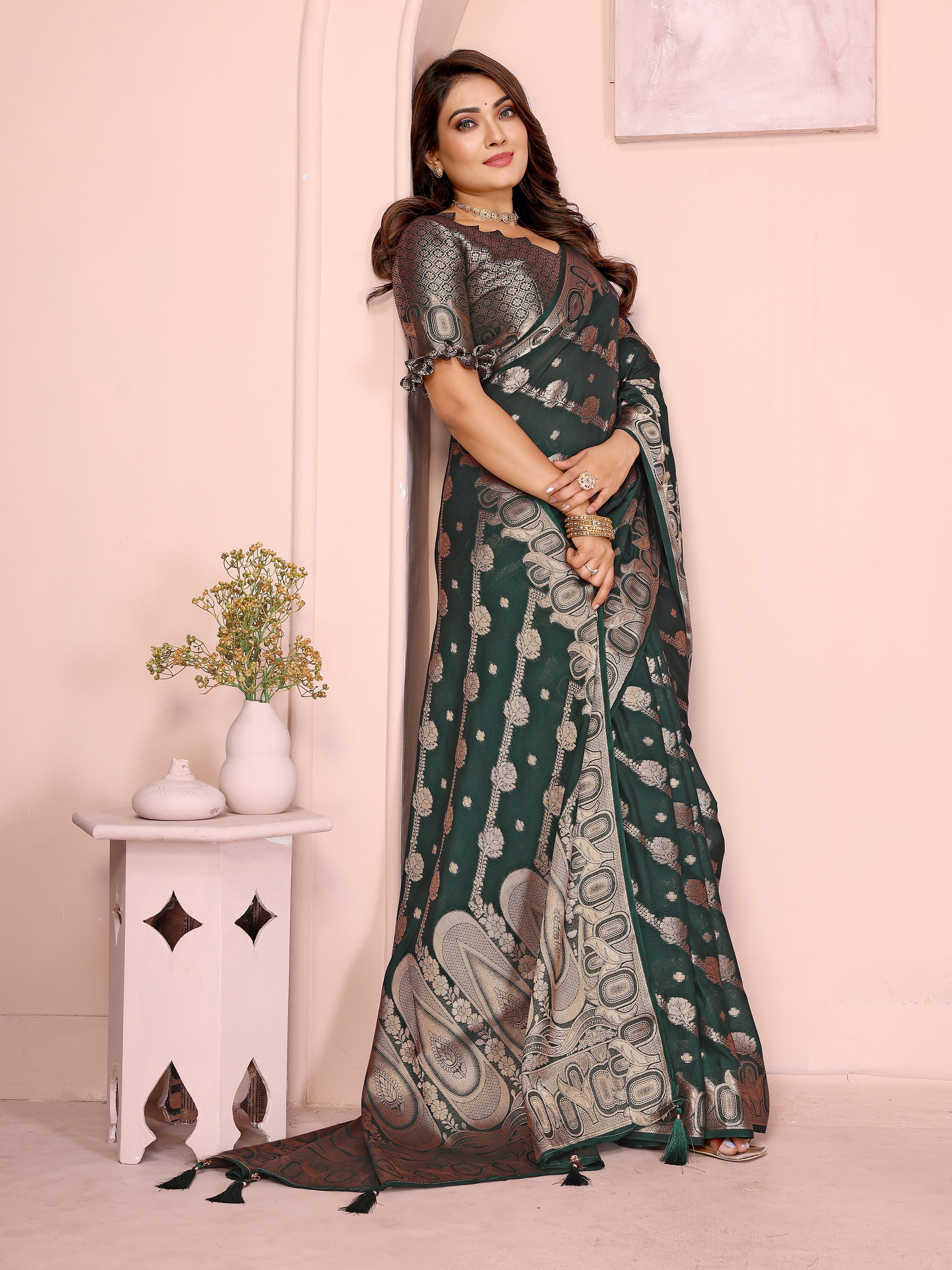 Banarasi Silk Saree with Leheriya Weaving