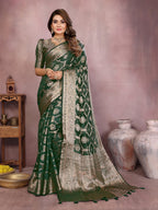 Traditional Banarasi Organza Saree with Intricate Butti Design
