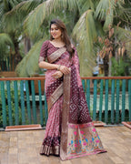 Dola Soft Silk Bandhej Paithani Saree