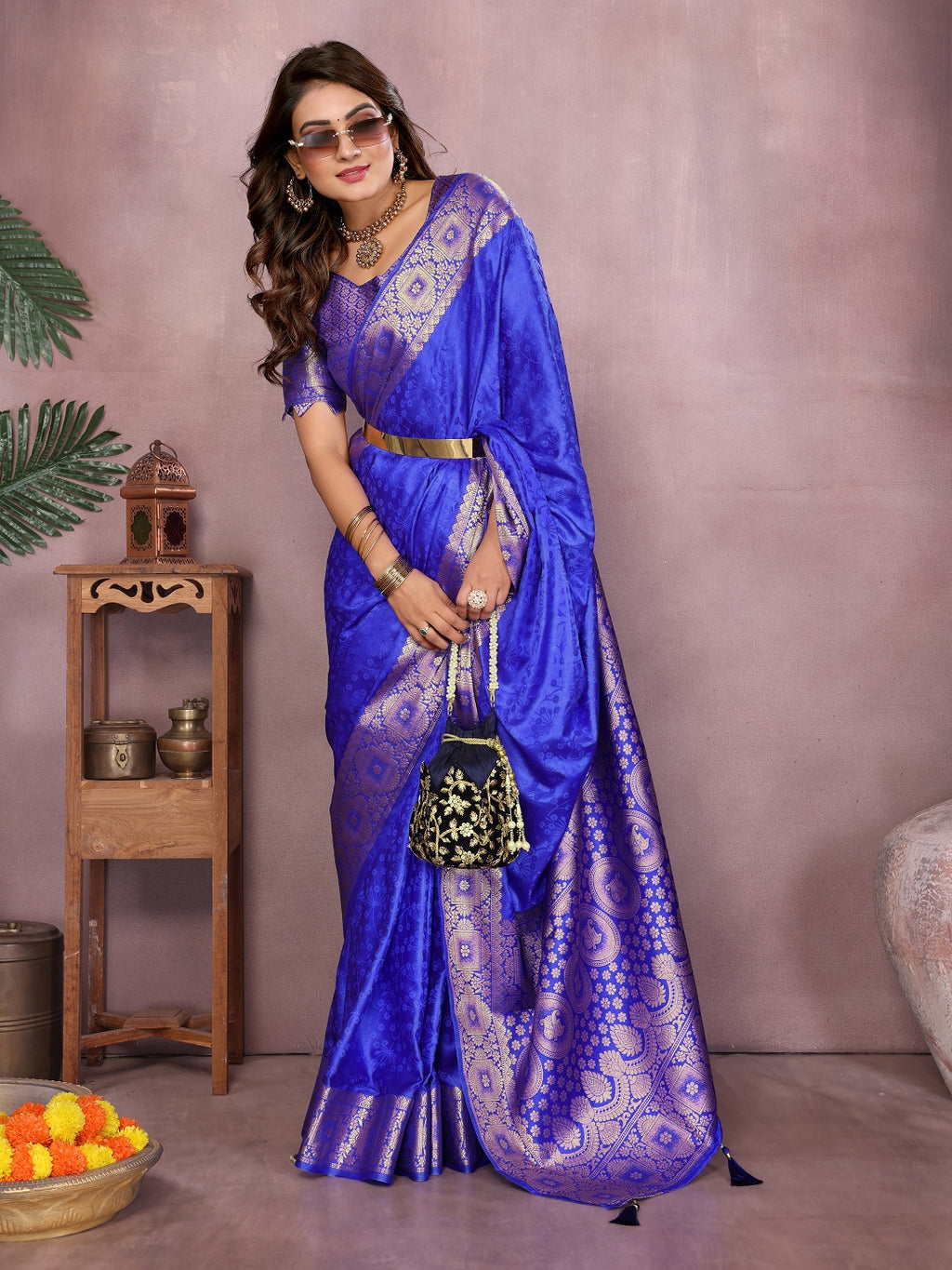 Gala Pallu Hand Dyed Satin Silk Saree