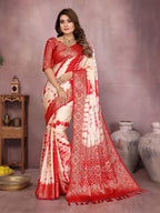 Broad Zari Weaving Border Sibori Design Saree