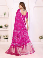 Hand Dyed Lagadi Patta Pallu Bandhej Saree