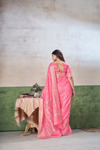 Party Wear Gold Zari Soft Linen Cotton Silk Saree