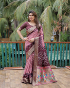 Dola Soft Silk Bandhej Paithani Saree