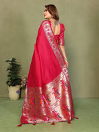Paithani Silk Gala Pallu Tie-Dye Saree with Zari Border