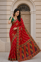 Dola Silk Saree with Diamond Work and Jacquard Border