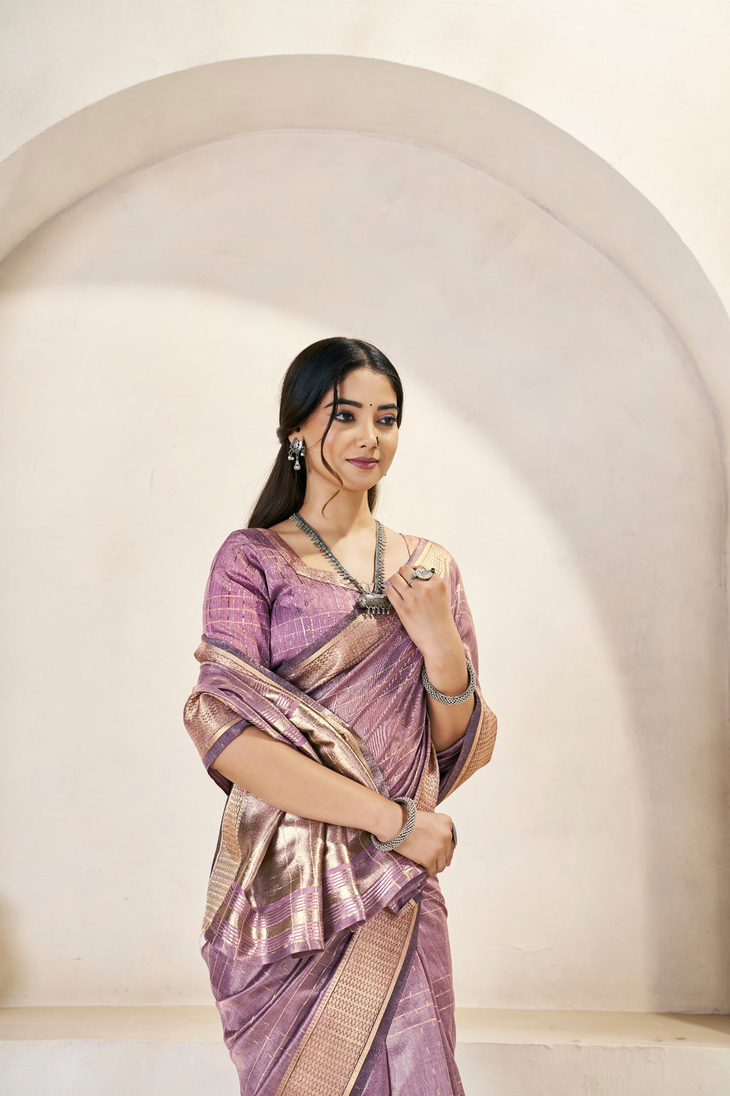 Designer Gold Zari With Soft Linen Cotton Silk Saree