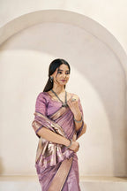 Designer Gold Zari With Soft Linen Cotton Silk Saree