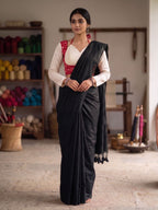 Classic Khadi Cotton Saree with Chikankari Blouse