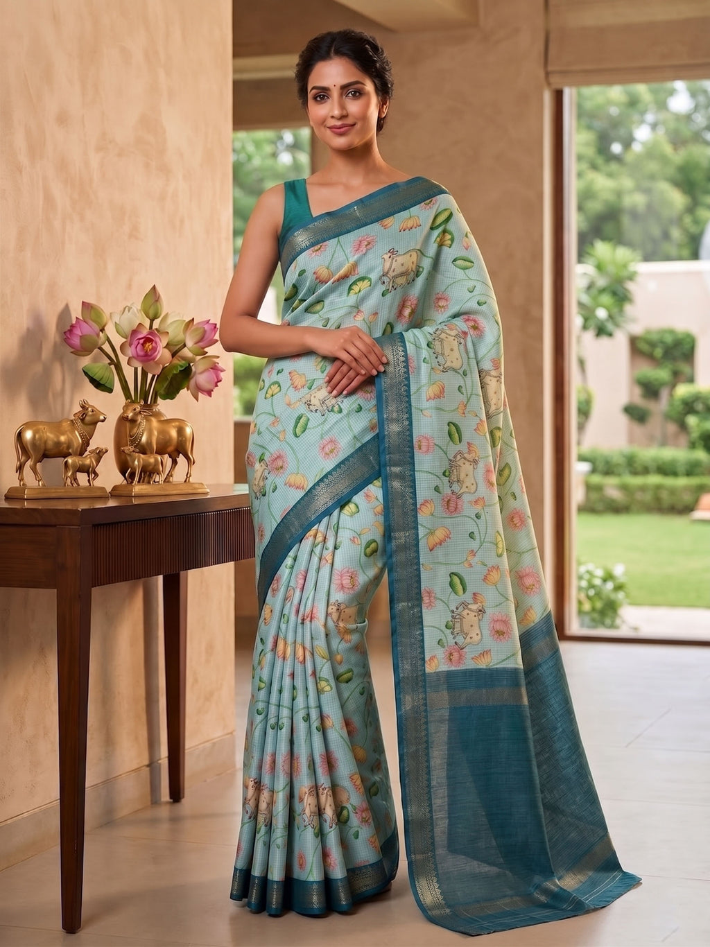 Soft Tussar Silk Digital Print Saree
