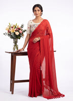 Khadi Cotton Designer Saree with Heavy Embroidered Blouse