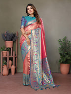 Banarasi Tissue Silk Saree with Paithani Border