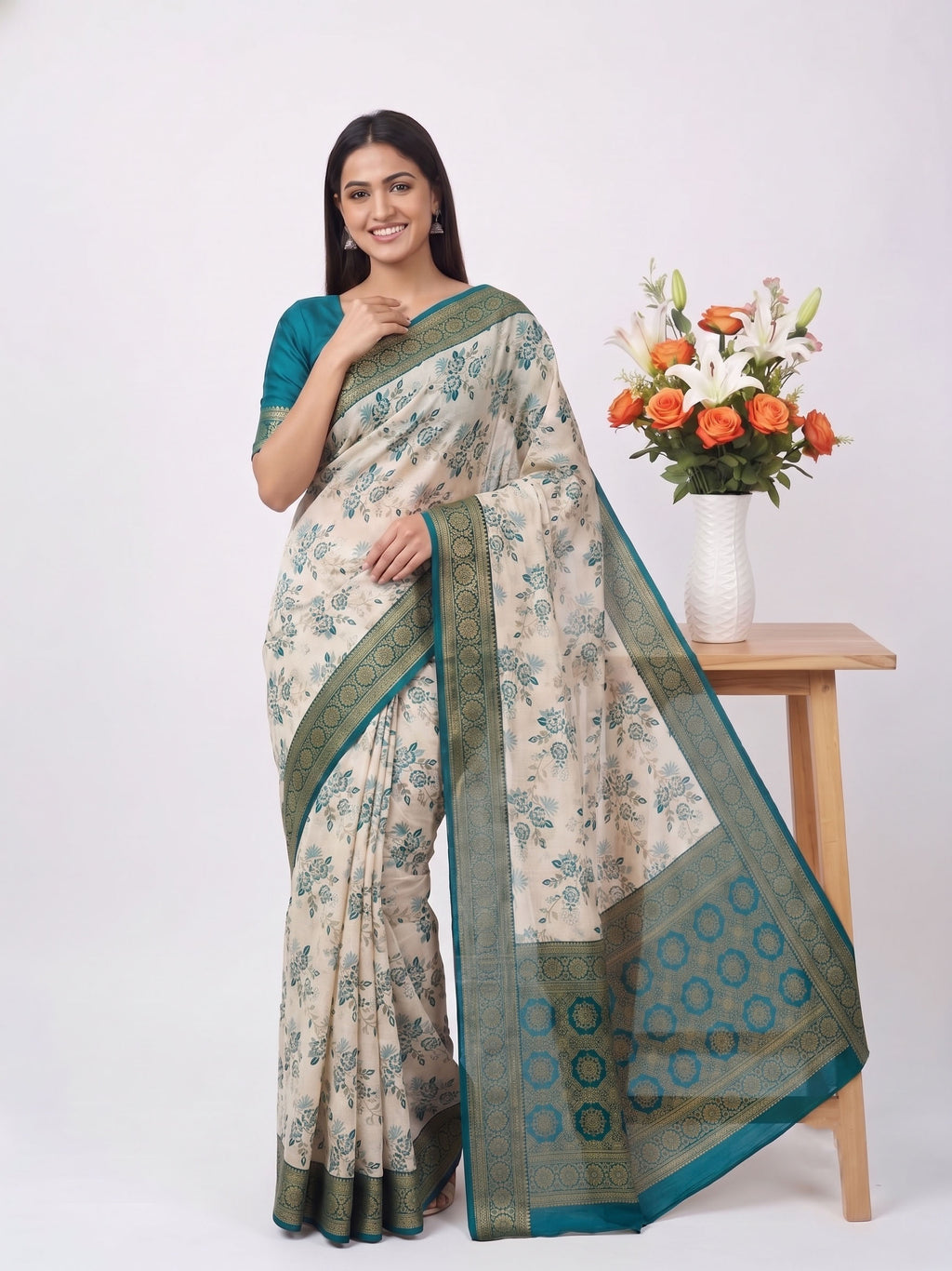 Classic Banarasi Silk Saree with Gold Zari Work