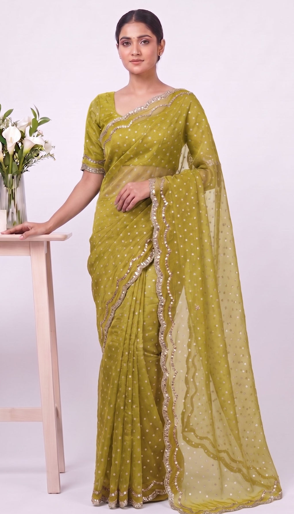 Elegant Designer Butti Silk Saree with Fancy Border