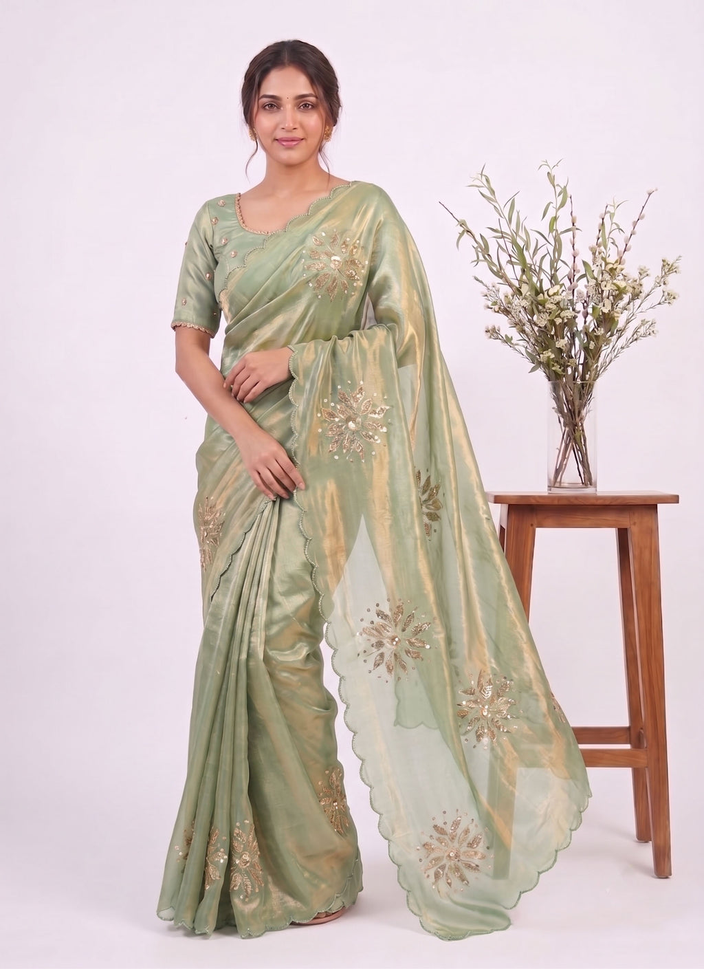 Festive Fandy Satin Saree with Designer Blouse