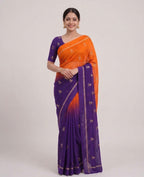 Viscose Khadi Silk Saree with Jacquard Leaf Design