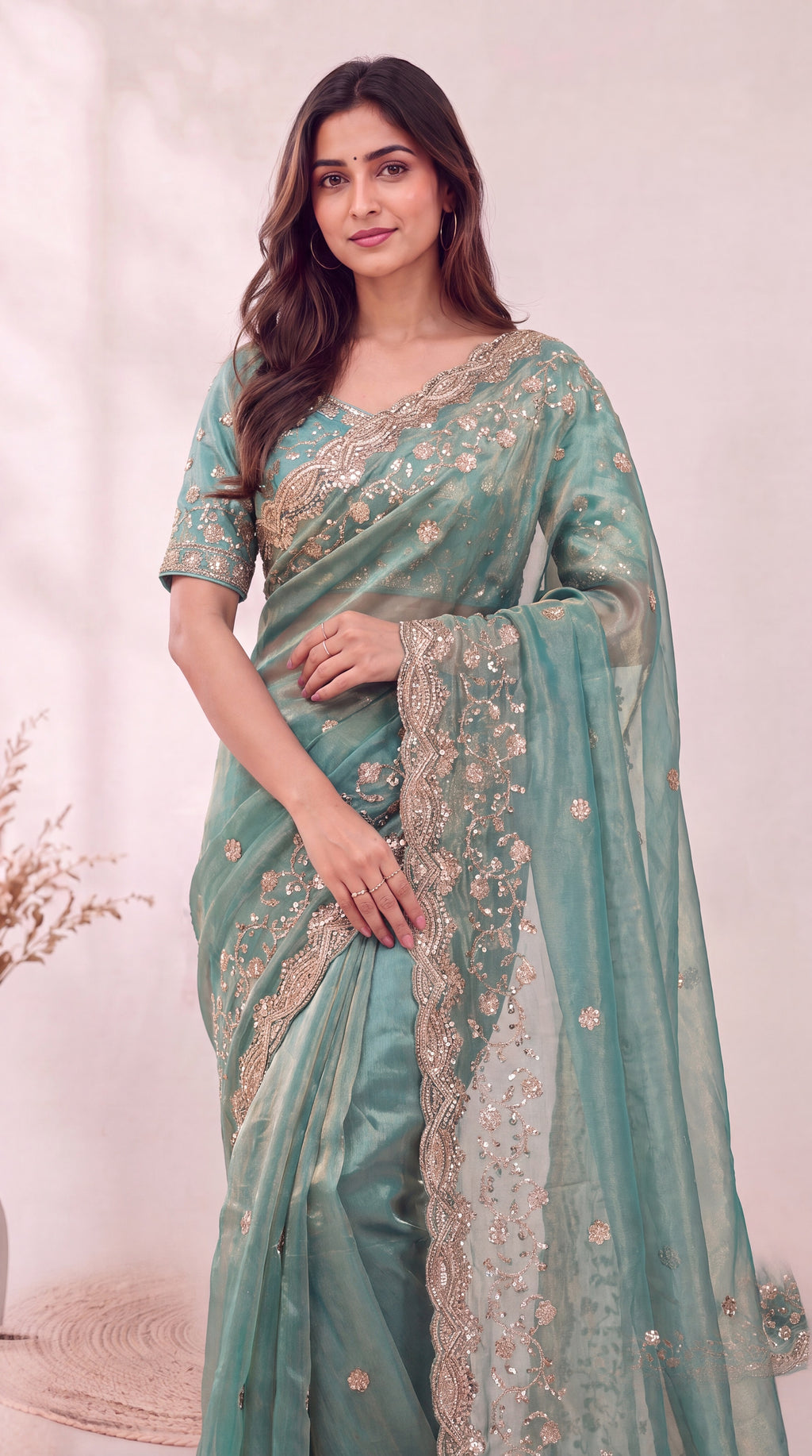 Premium Soft Fandy Satin Silk Saree with Cut Dana Work